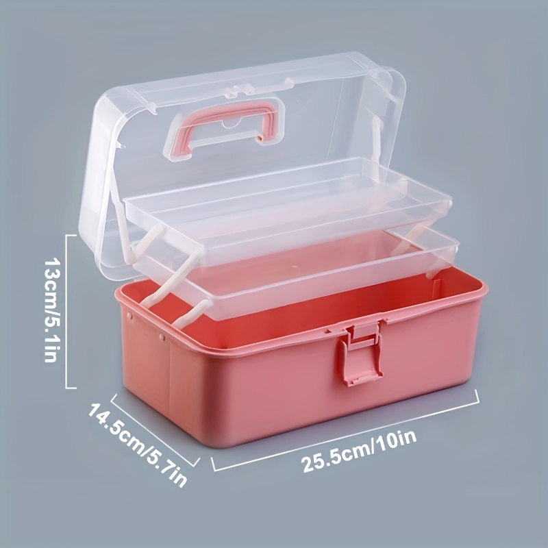 13'' Three-Layer Portable Art & Craft Supply Organizer Storage Box With Lip  up Tray and Handle Tool Sewing Multipurpose Case - AliExpress