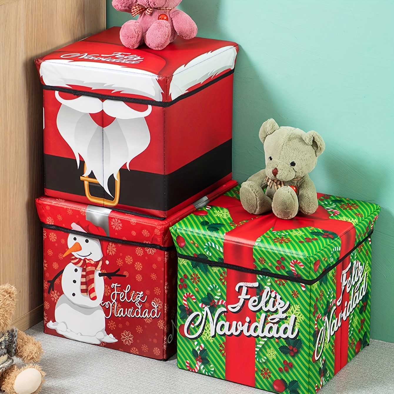Christmas Gift Basket Christmas Gift Box Desktop Storage Box - Temu