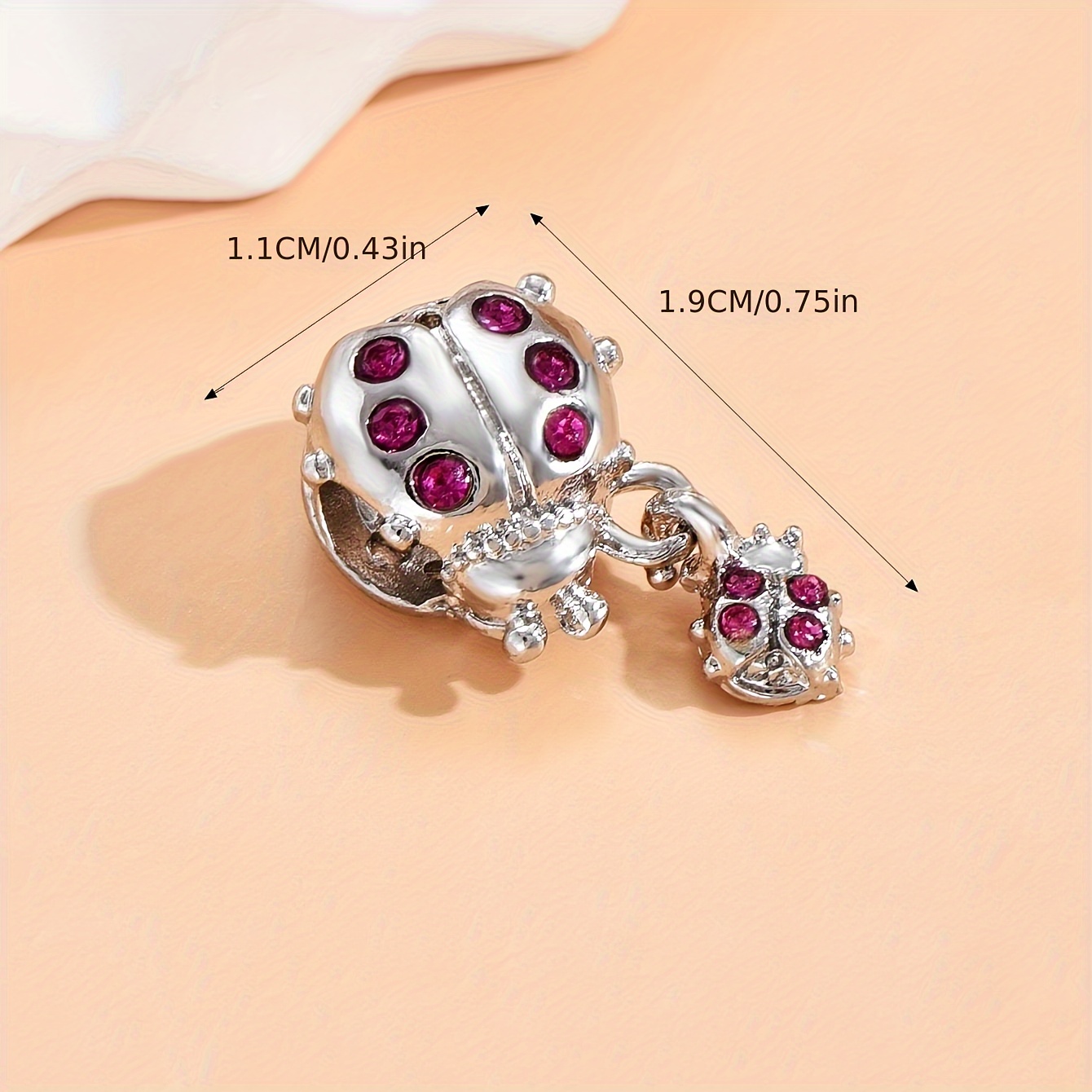 Ladybug Charm Necklace And Bracelet Set