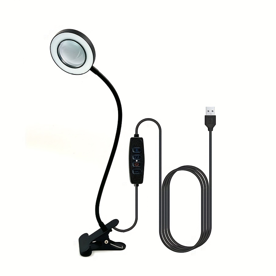 Lampada Lente Led Clip Da Tavolo Scrivania Ufficio Ingrandimento Con Pinza  2 Led - Trade Shop TRAESIO - Idee regalo