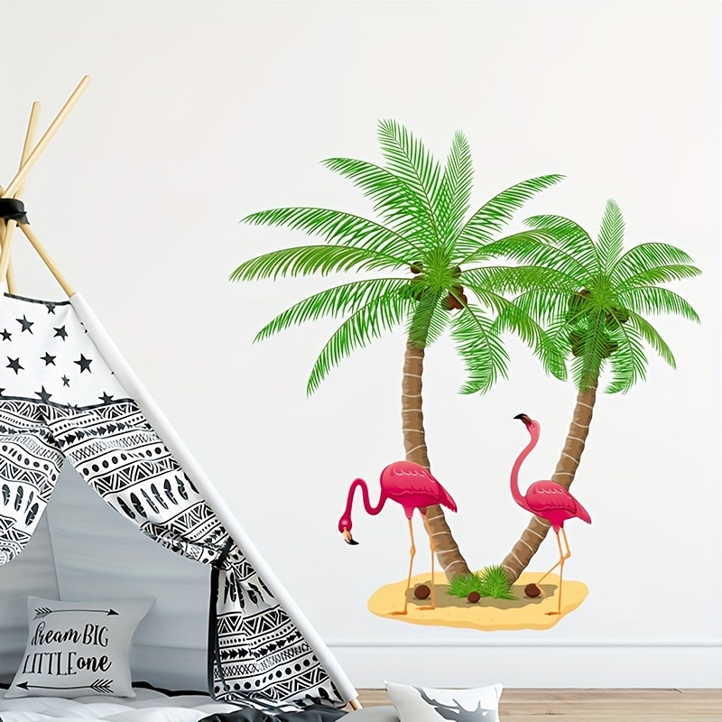 Beach Scenery Coconut Tree Wall Stickers Diy Palm Tree - Temu