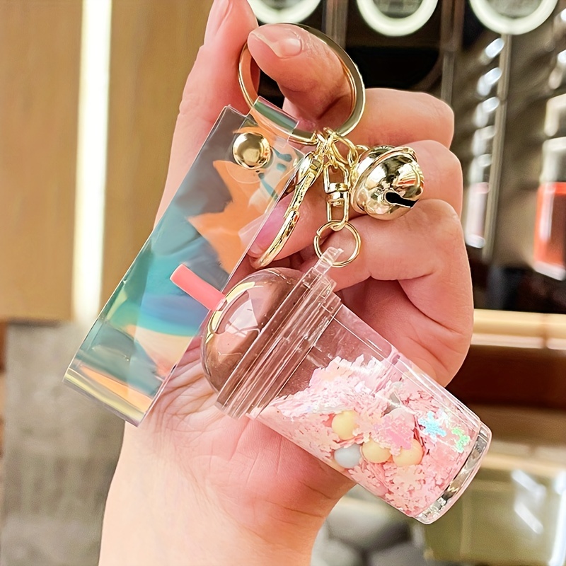 Milk Tea DIY Keychain Acrylic Pendant Car Keychain Backpack Keyring Couple  