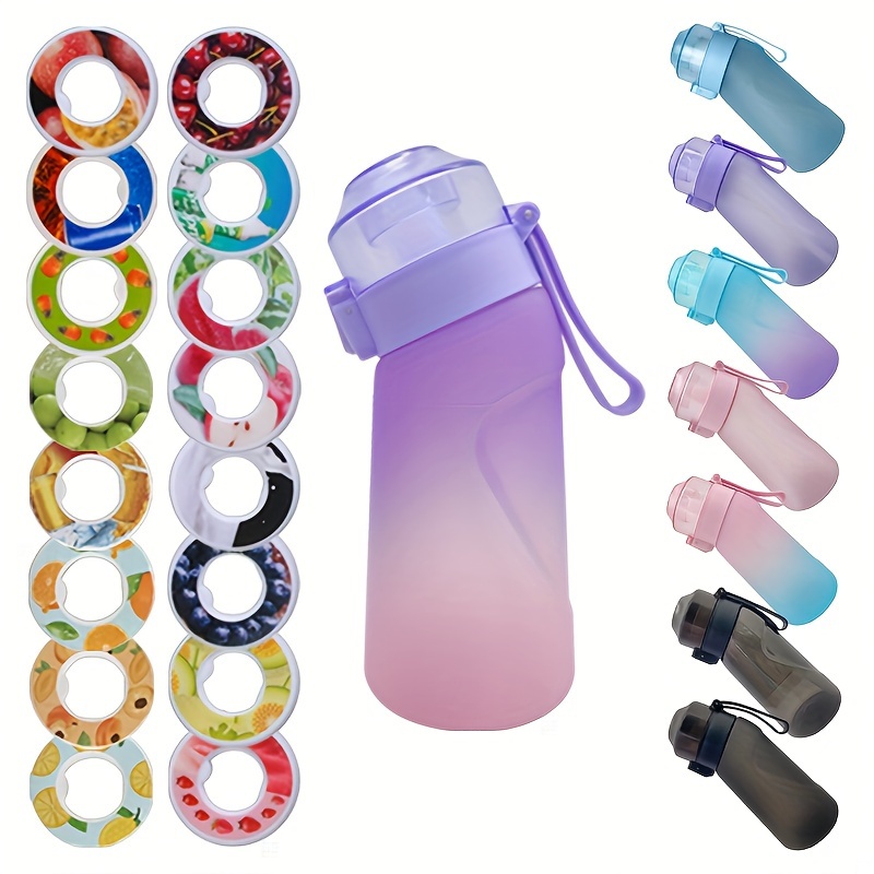 Scented Bottle Pods, Flavor Pods, Water Bottle with Flavor Pods, Black,  Pink, Blue, Purple, 22oz (1 set of 7 pods (flavors up to 70 oz/2 L of  water))