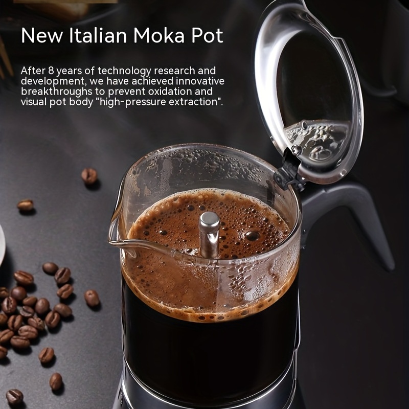 1pc, Mini Moka Pot, Single Spout Stovetop Maker Mini Stainless Steel Moka  Pot Coffee Maker With 7.44oz Cup, Portable Stovetop Coffee Maker For Outdoor