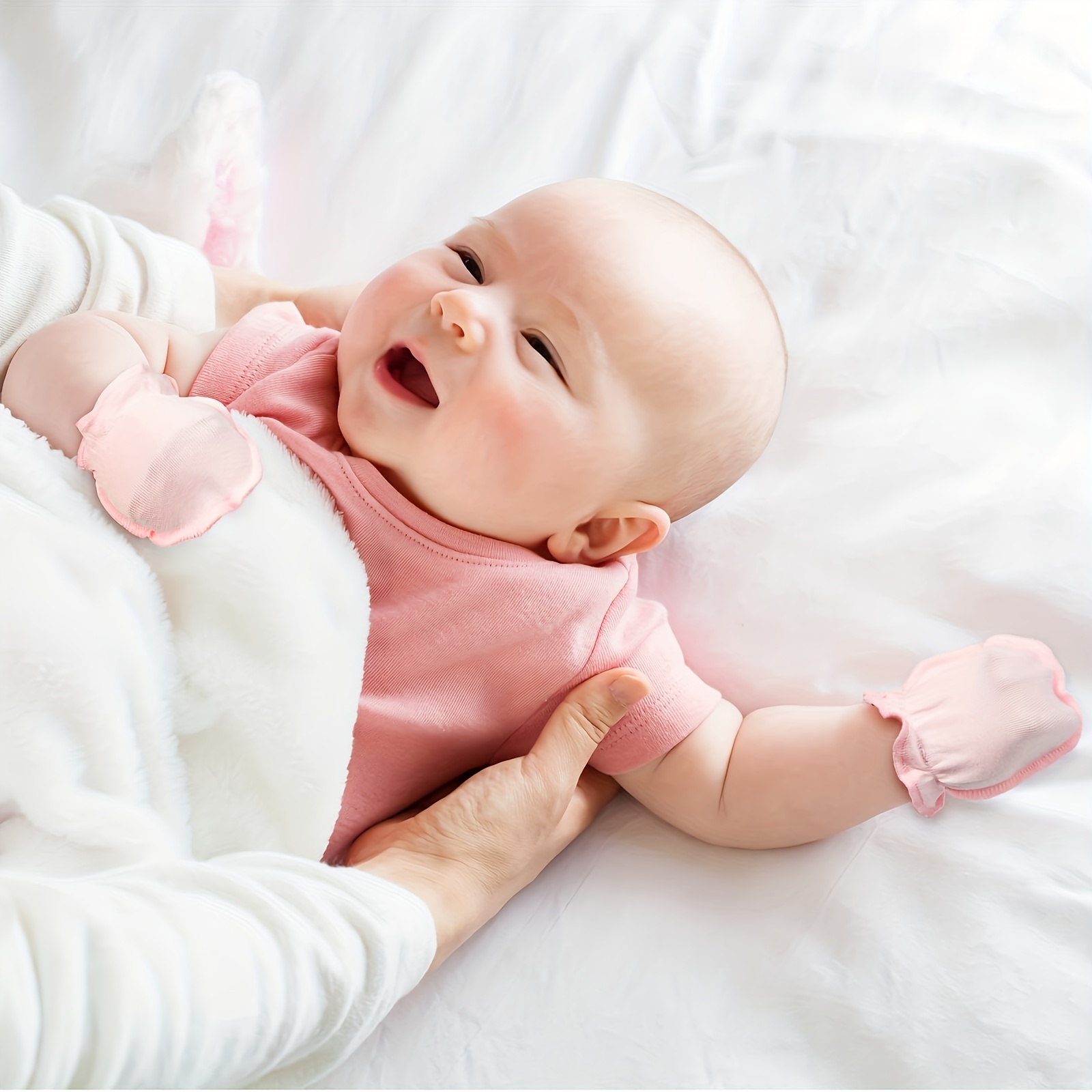 Manoplas Bebé Recién Nacido Rosa | Chupetemania
