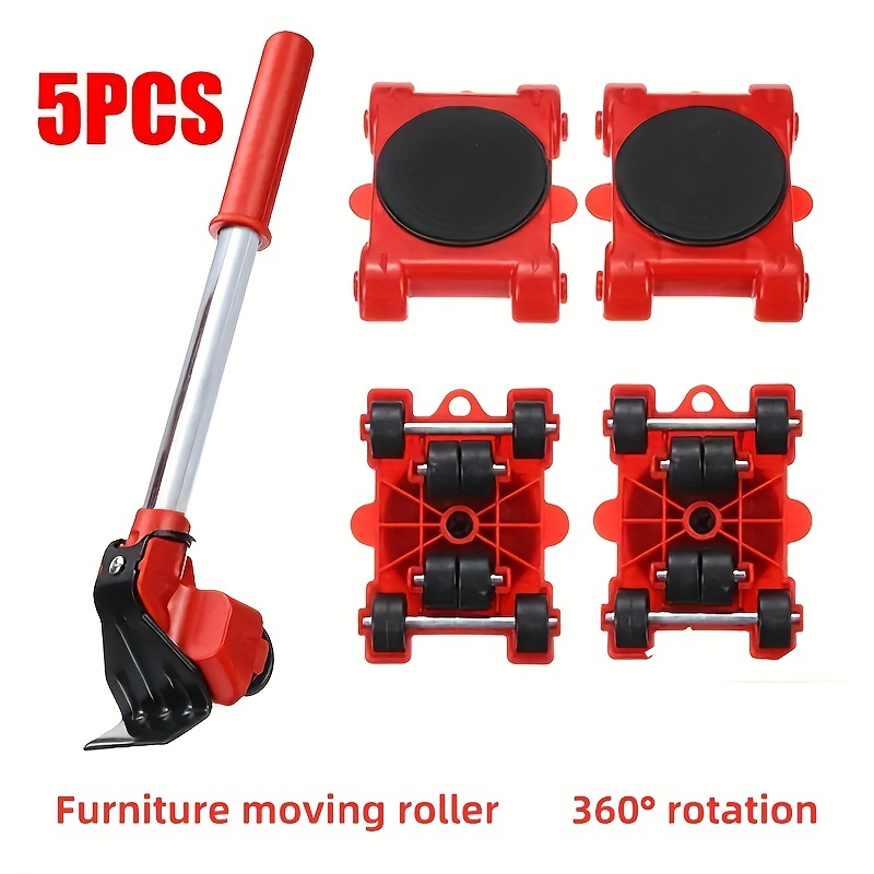 Furniture Mover Set Heavy Duty Furniture Lifter Transport Tool Transport  Lifter Heavy Stuffs Moving Wheel Roller Bar Hand Tools
