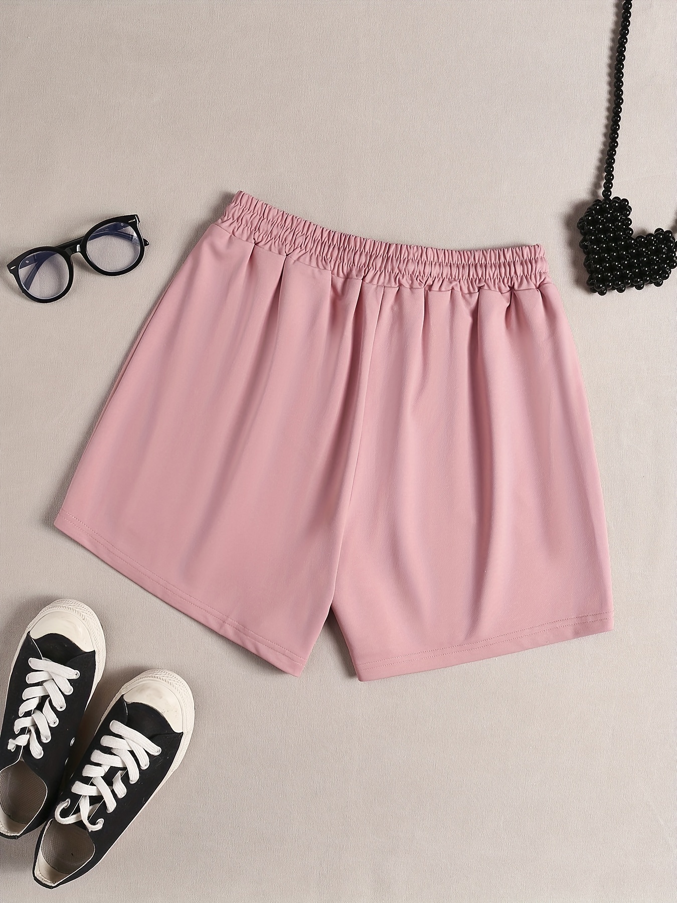 Comfy Drawstring Sleep Bottoms Elastic Waistband Women's Shorts