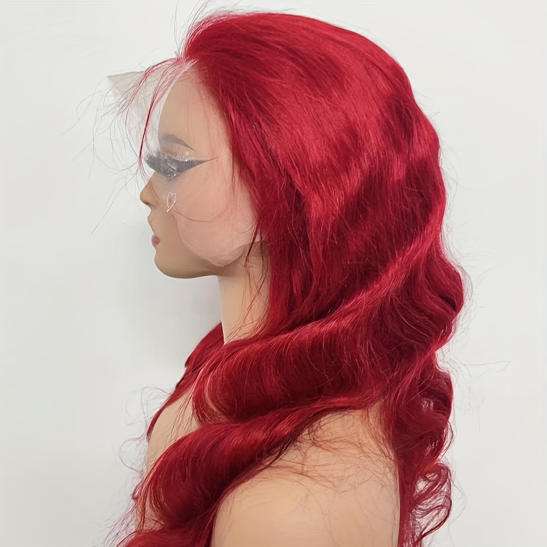 Red Body Wave Lace Front Human Hair Wigs Colored 13x4 Lace Temu