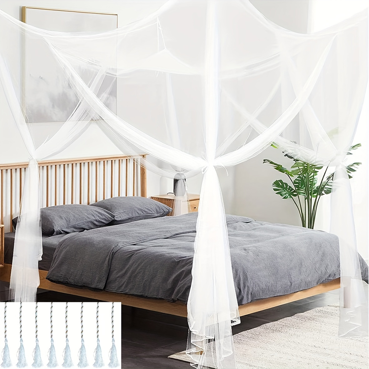 Four Corner Mosquito Net Rope Three Opening Net Bedroom - Temu Canada