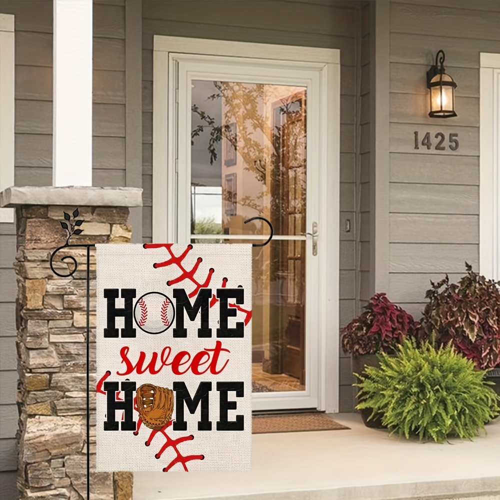 

1pc, Crowned Beauty Farmhouse Home Sweet Home Garden Flag Baseball Double Sided Vertical Yard Outdoor Decoration No Flag Pole 12x18 Inch