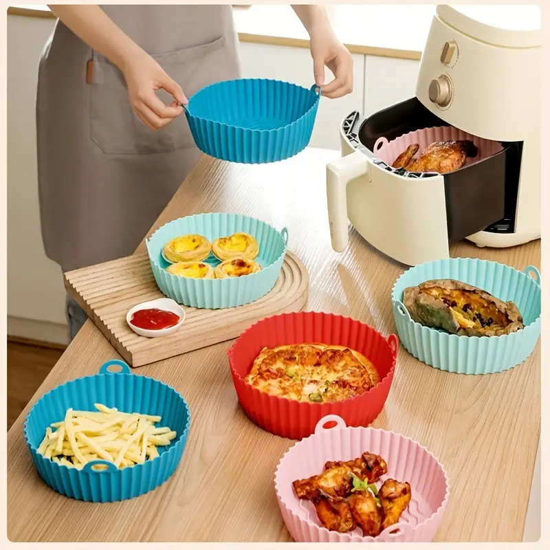 2-Pack Silicone Air Fryer Liner 7.5Inch Reusable Air Fryer
