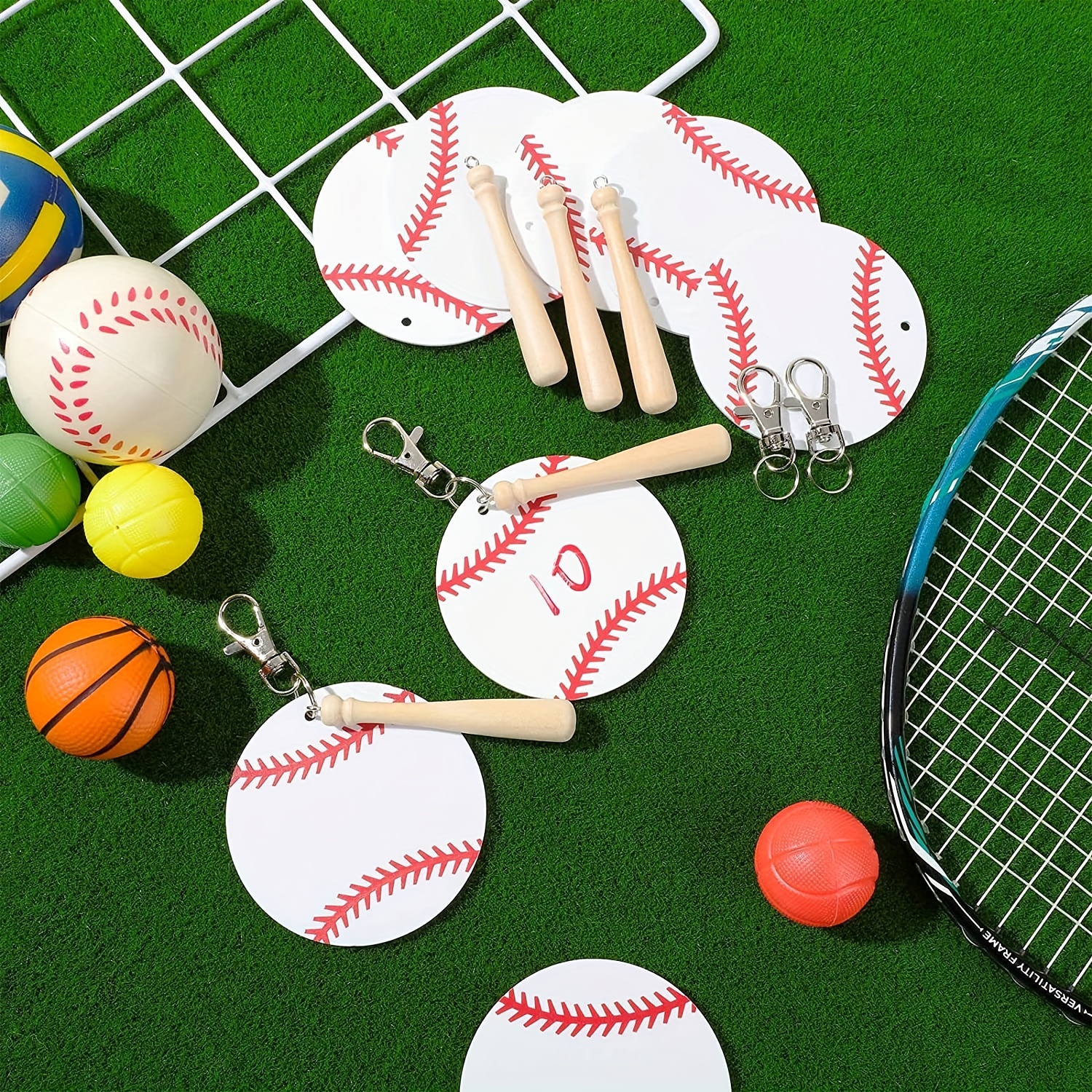 Generic Baseball Acrylic Keychain Blank Kit 12 Acrylic Lanks 12