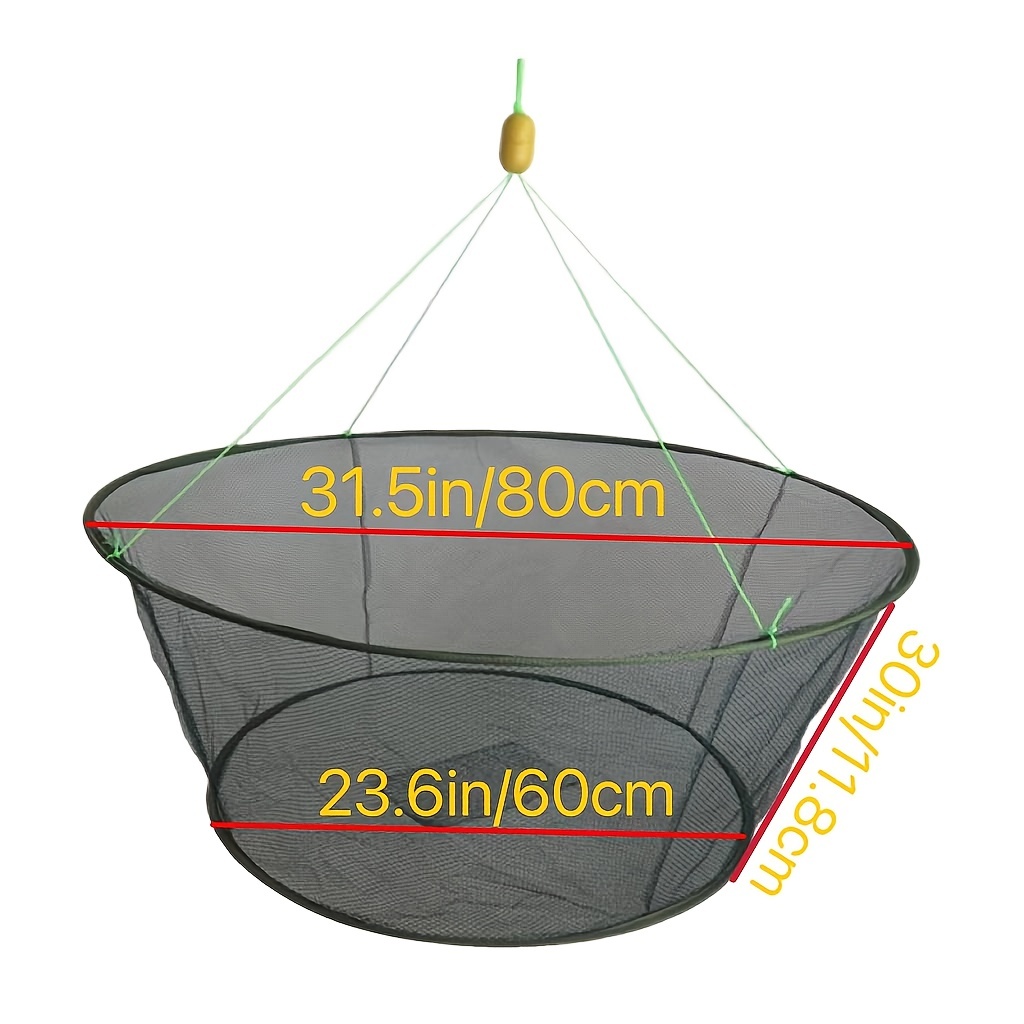 Durable Foldable Fishing Net Comfortable Handle Fishing Trap