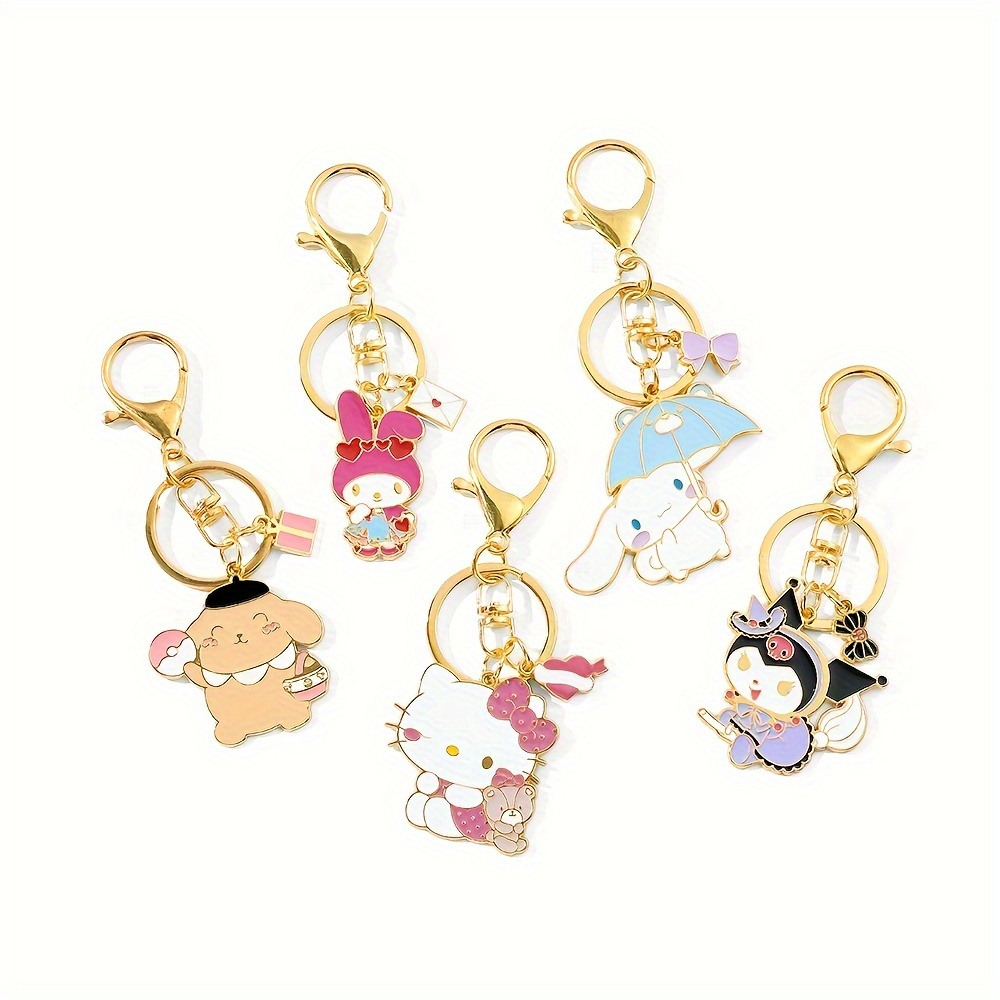 Sanrio – porte-clés dessin animé Hello Kitty, pendentif de voiture,  mélodie, cannelle, anneau pour sac d'école, cadeau merveilleux pour filles,  amis - AliExpress