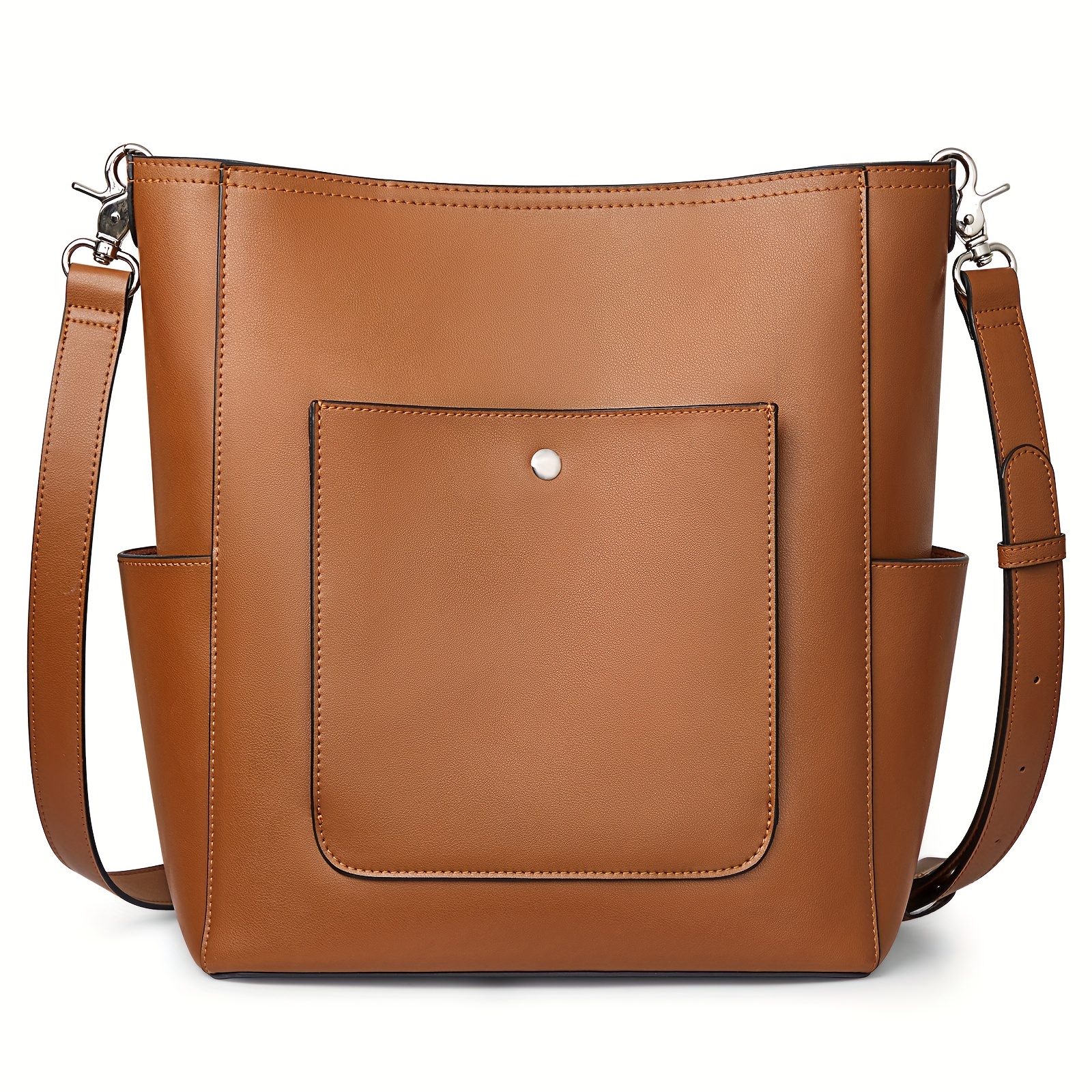 Minimalist Colorblock Bucket Bag, All-match Turn-lock Shoulder Bag, Women's  Classic Bag - Temu