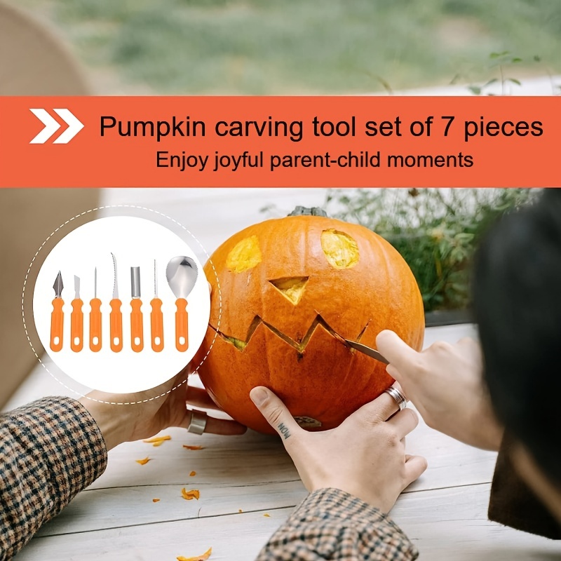 Halloween Pumpkin Carving Kit, 7 PCS Stainless Steel Professional pumpkin  cutting carving supplies tools Kit, Pumpkin Carving Set with Carrying Case