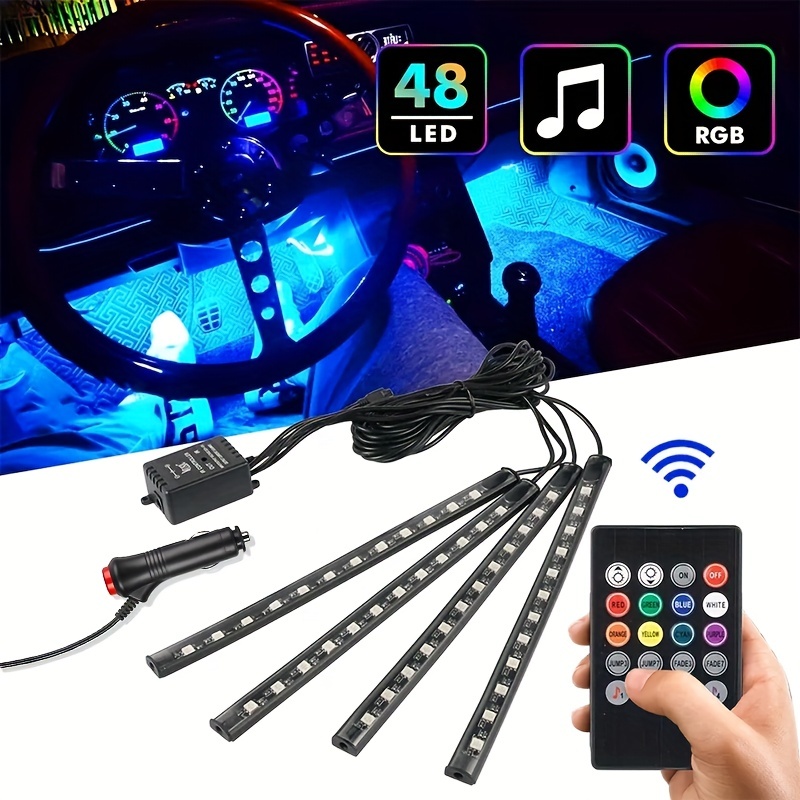 Upgrade Your Car's Interior With 48 Led Usb Lights Music - Temu