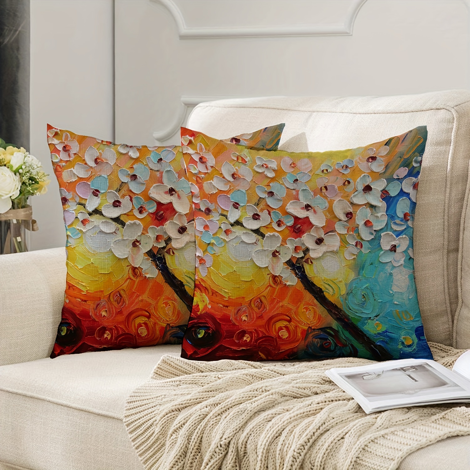 Double-sided Print Vintage Abstract Throw Pillow Covers, Messy Rust  Painting Decorative Pillow Cases Home Decor For Couch Sofa Living Room  Bedroom,,without Pillow Inserts - Temu