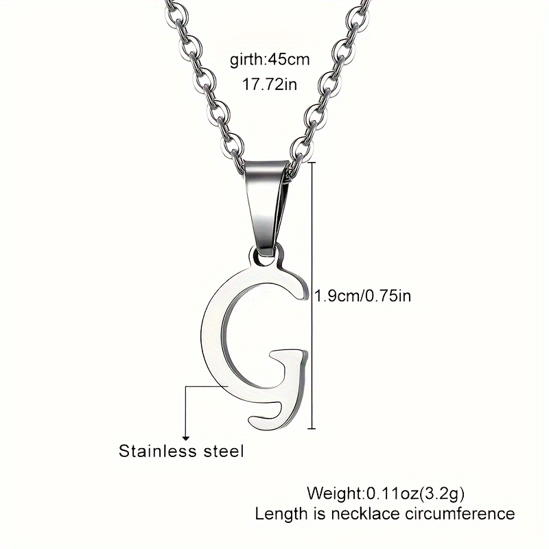 Stainless Steel Minimalist 26-Letter Pendant Necklace - Hip-Hop & Everyday Unisex Jewelry, Initial Gift for Women & Men, Durable Year-Round Wear, Necklace, Daily Wear Accessory, Modern Jewelry, Polished Finish