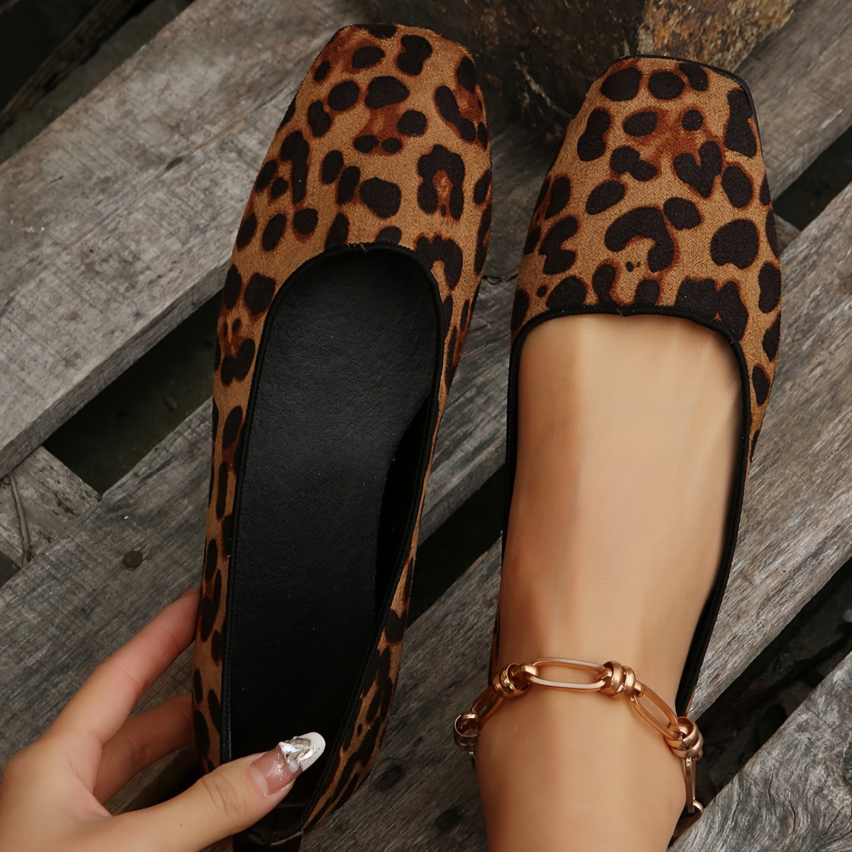 Leopard Print Shoes Women Flats - Temu