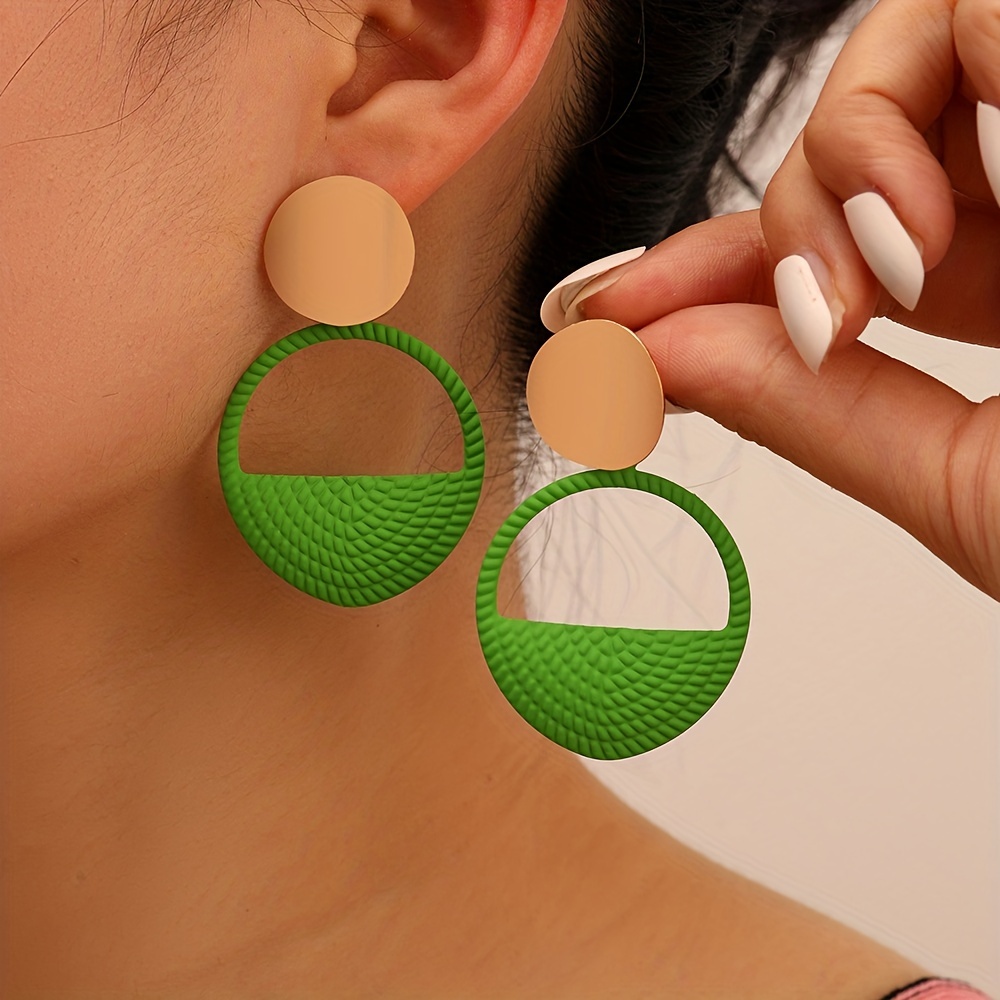 Retro Simple Round Resin Earrings Ear Clips - Temu United Arab Emirates