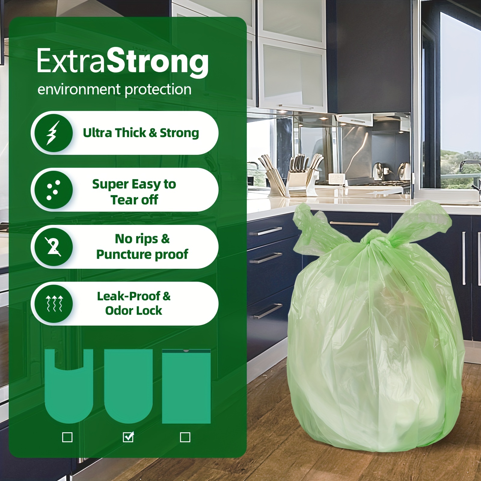 Small Garbage Bags 2.6 Gallon Biodegradable Trash Bags for Bathroom Office,  Recycling Eco-Friendly Trash Can Liner with Strong Tear & Leak Resistant