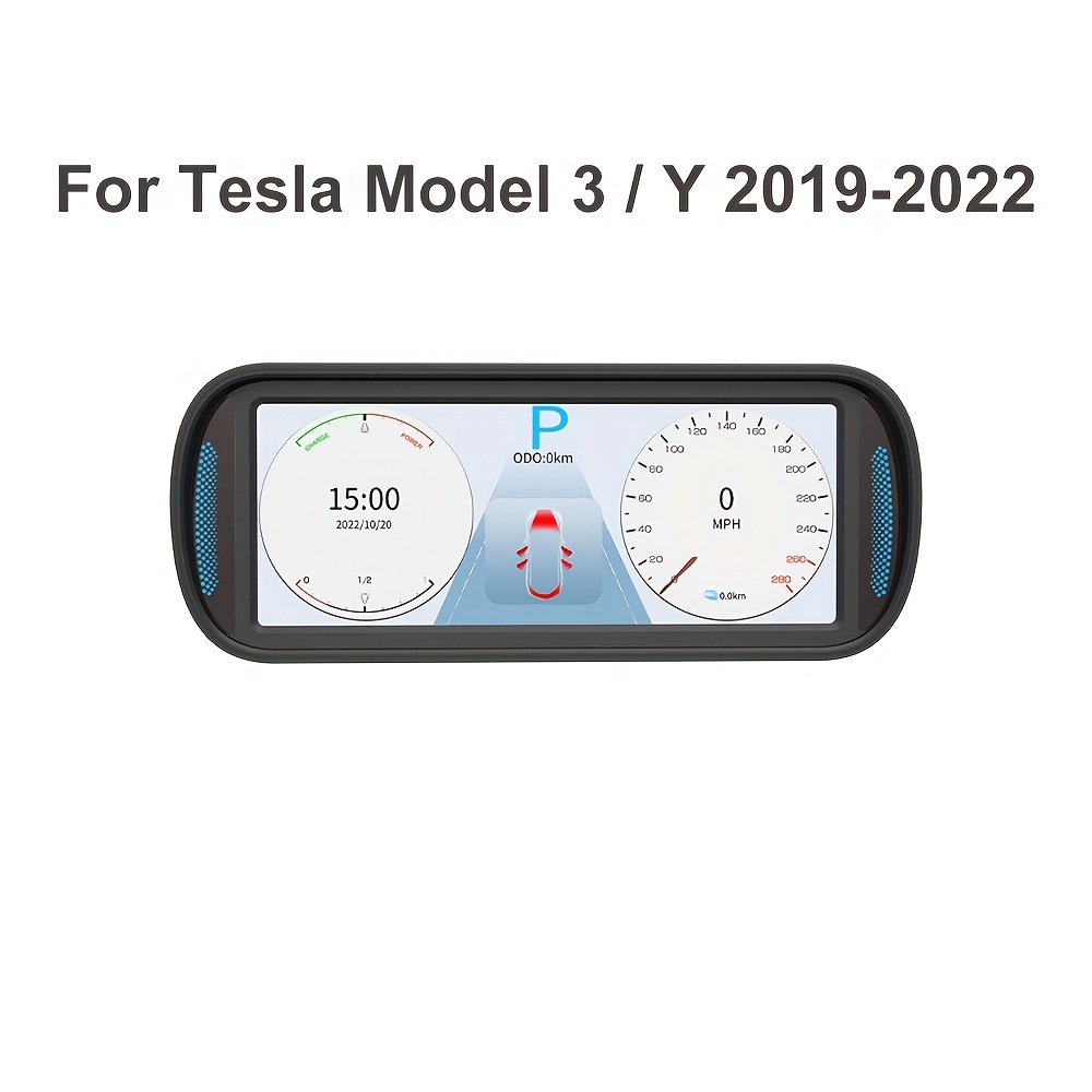 2023 Compatible avec Tesla modèle 3/Y 3.54 pouces HD HUD LCD tableau de  bord numérique compteur intelligent système Linux affichage tête haute  (Color