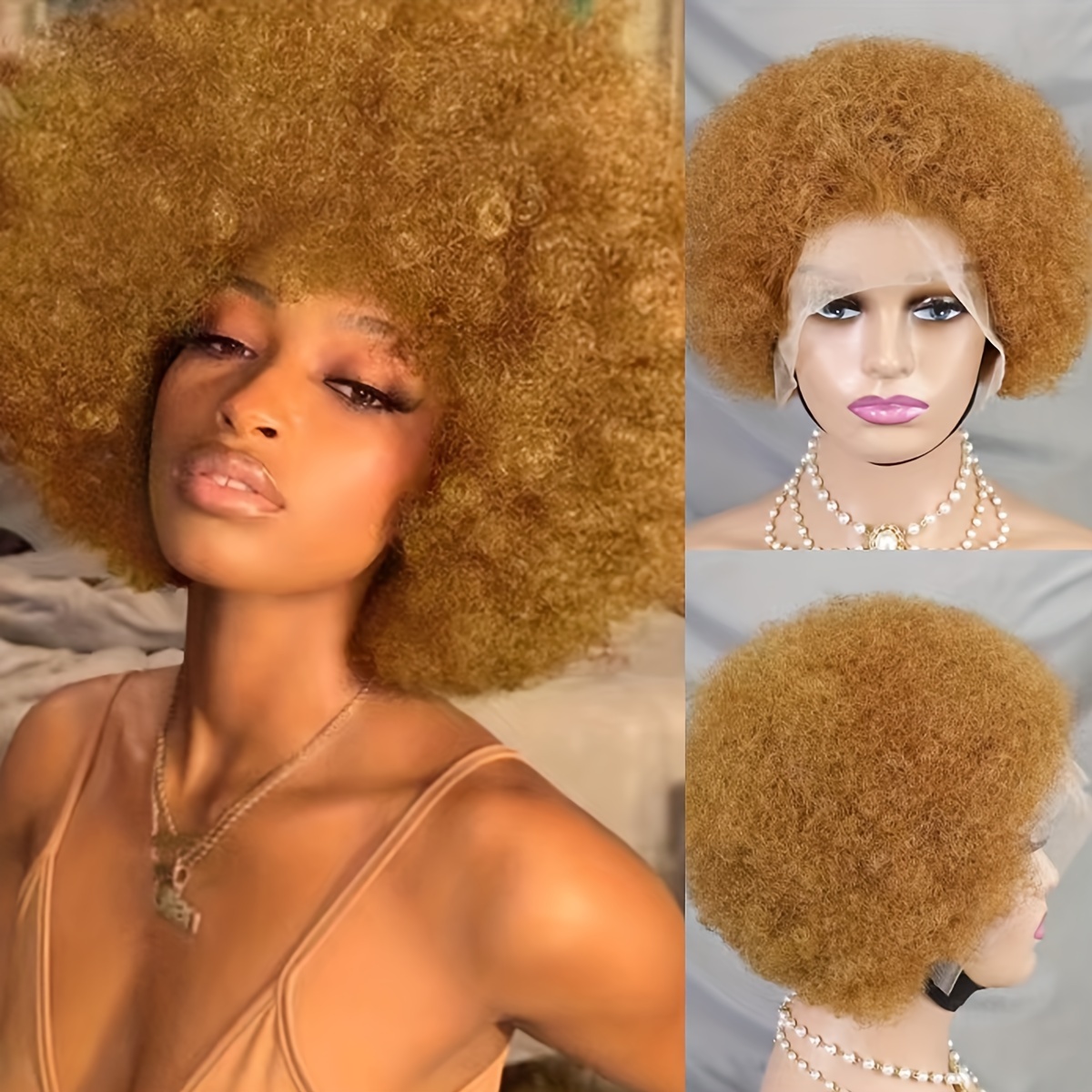 Blonde Afro Wig Human Hair Online