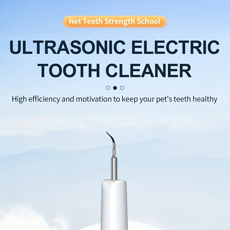 pet ultrasonic tooth cleaner with led light tartar removal rechargeable cleaning kit promotes your pets oral health details 0