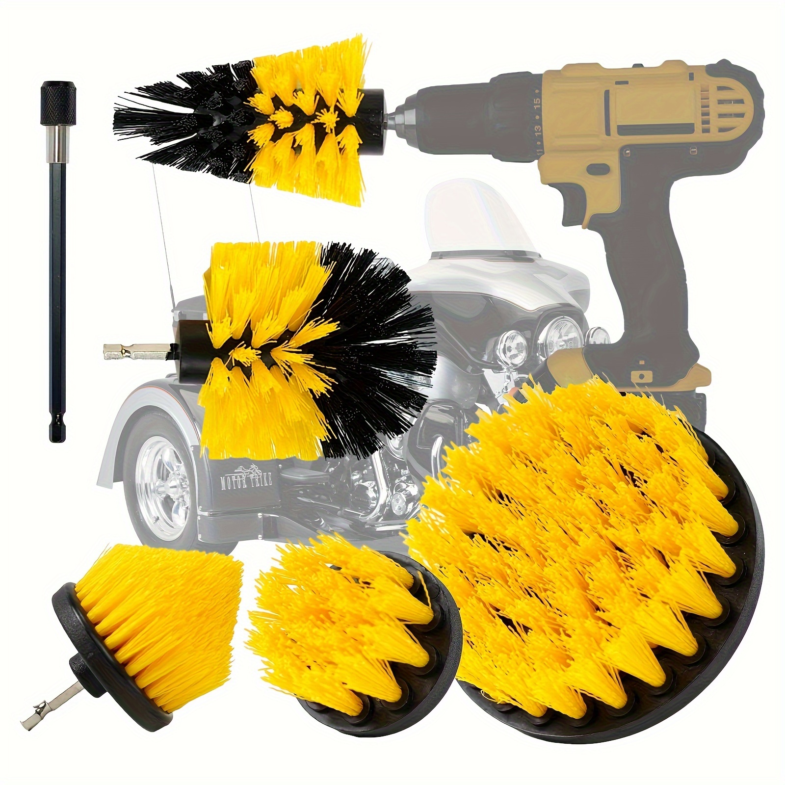 Electric Drill Scrubber Brush Power Brush Set Car Soft Brush - Temu