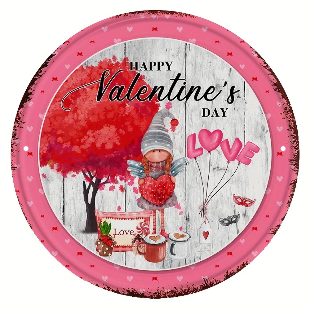 Round Vintage Tin Sign Valentine's Gifts Girlfriend Couple - Temu