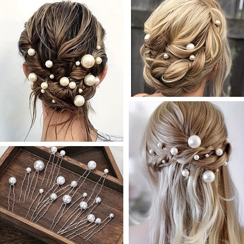 Pearl Bobby Pins for Bridesmaids Bridal Wedding Hair Accessories for Girls  Pearl Hair Pins for Buns Pearls for Hair Barrettes U Shaped Wedding Hair