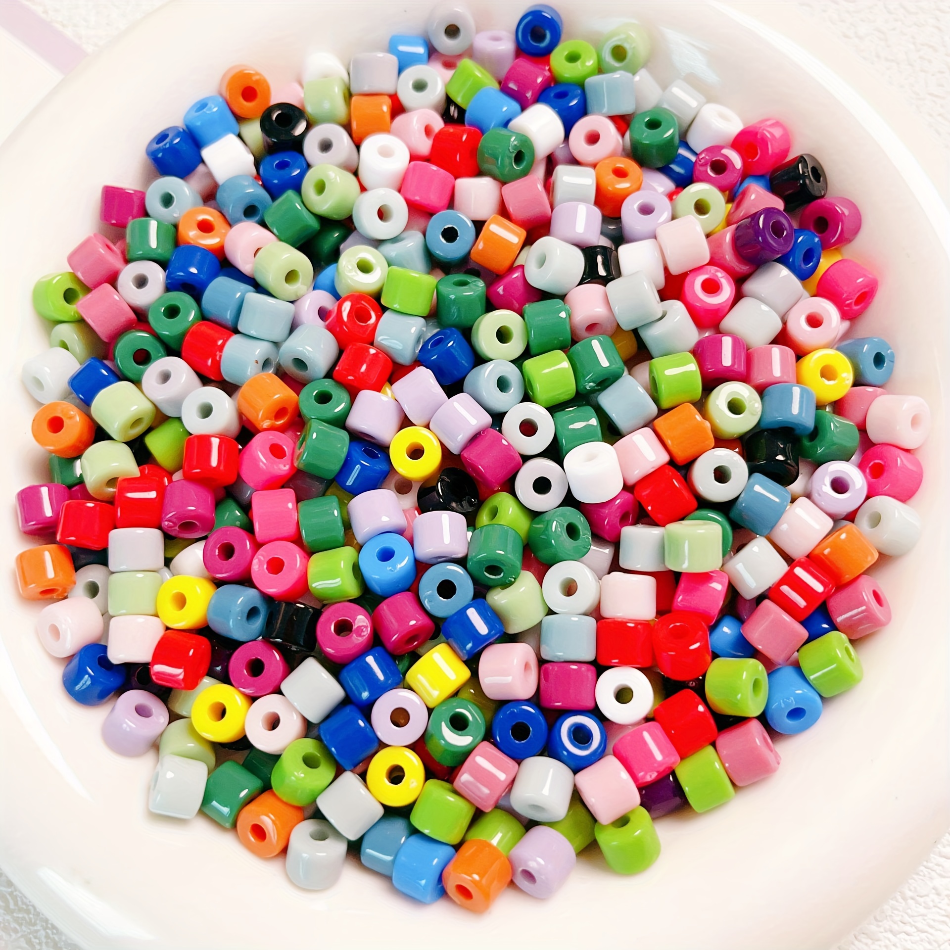 

100pcs Cylindrical 6mm Solid Color Barrel Beads For Jewelry Making Diy Fashion Bracelet Necklace Phone Chains Handmade Craft Supplies