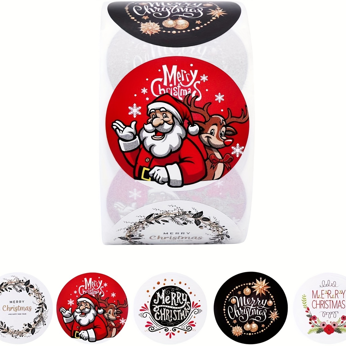 500pcs Round Christmas Santa Decoration Self adhesive Sticker