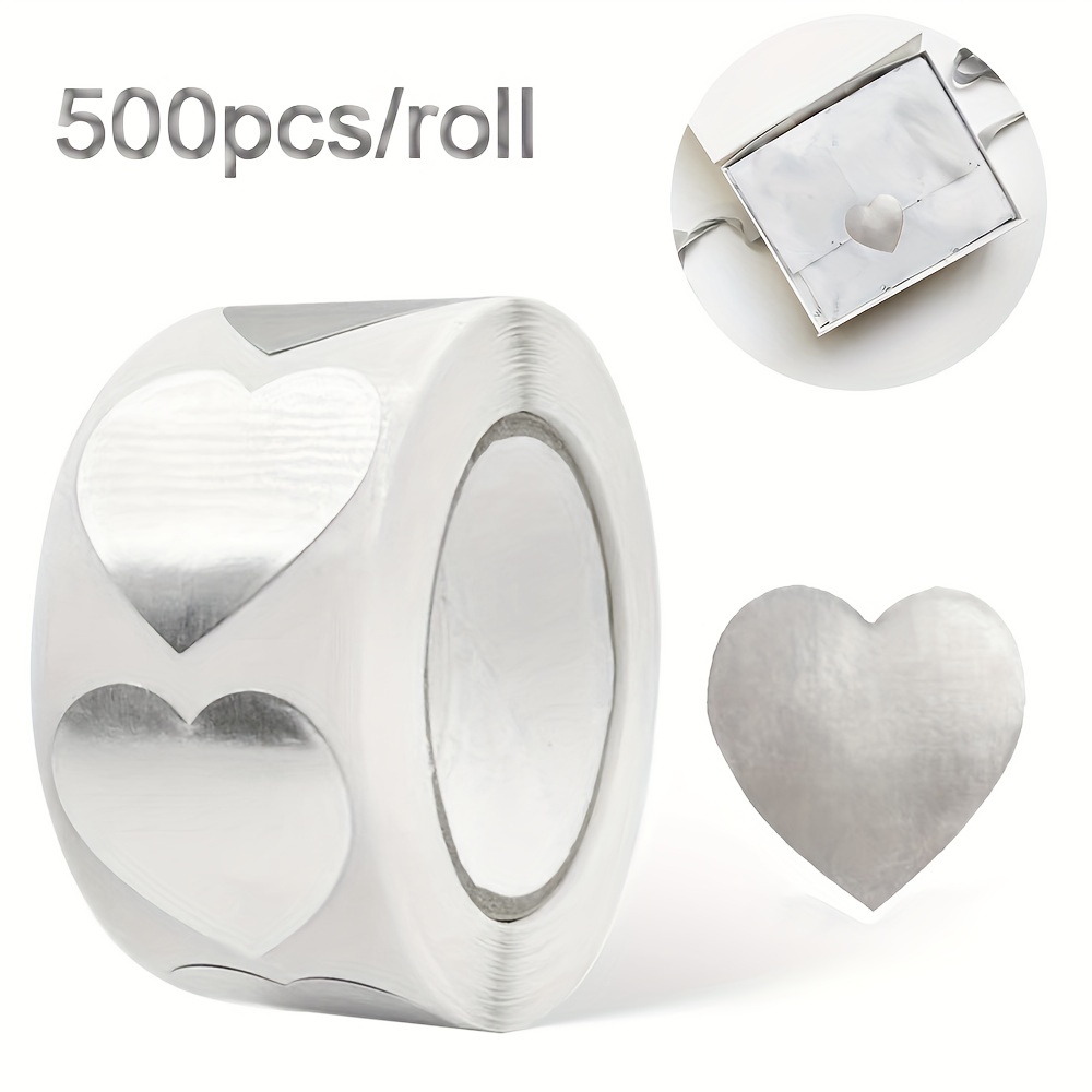 500 Labels Heart Stickers Heart Coding Shape Paper - Temu