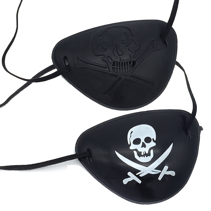 24 Paquets Pansements pour Yeux de Pirate Noir Masque Oculaire Capitaine  Caribbean One Eye Skull pour Fête d’Halloween de Noël et Faveurs de Fête  pour