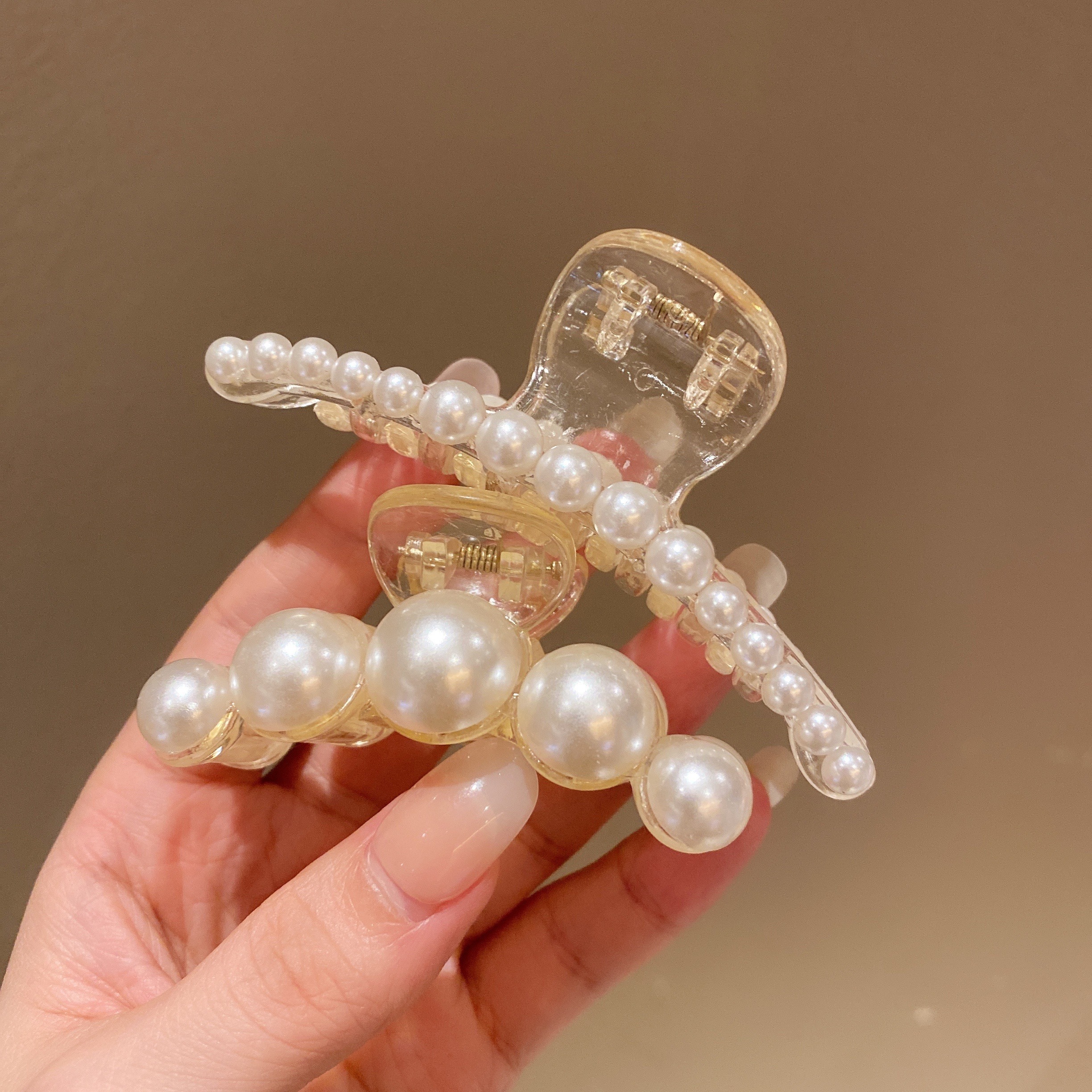 Faux Pearl Hair Claw Clips For Women Hair Barrette Clamps - Temu