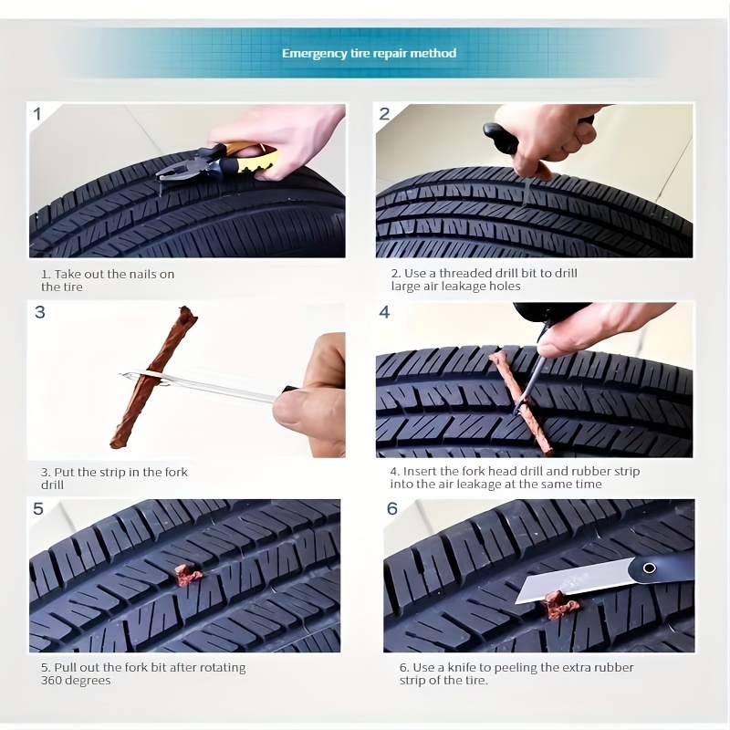 Kit Herramientas Portátil Reparación Neumáticos Coche Moto, Adecuado  Reparar Pinchazos Reemplazar Neumáticos - Deporte Aire Libre - Temu Chile