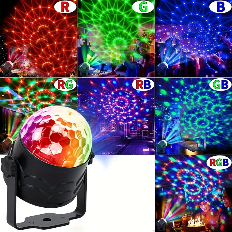 Rgb Led Disco Ball Light With Sound Projector For Home - Temu