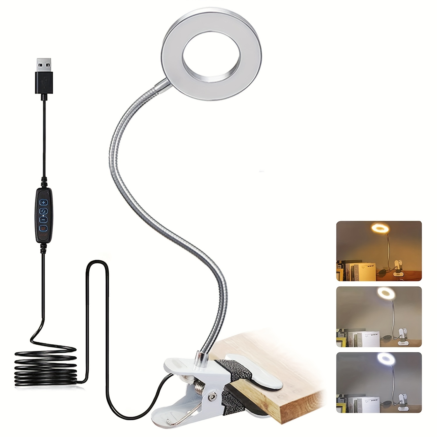 Lampe de table, lampe de table de maquillage USB avec LED de maquillage,  lampe de table de beauté avec pince pour microblading sourcil/eye-liner,  utilisation à la maison et dans le salon (lumière