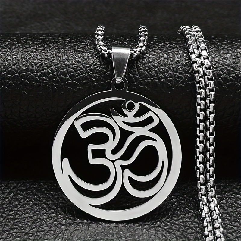 Sterling Silver Chakra Necklace linked yoga symbols on chain with