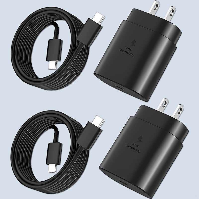 Cargador tipo C de carga rápida, adaptador de corriente USB C, bloque de  pared para teléfono celular, tableta Android, caja de carga, cable de