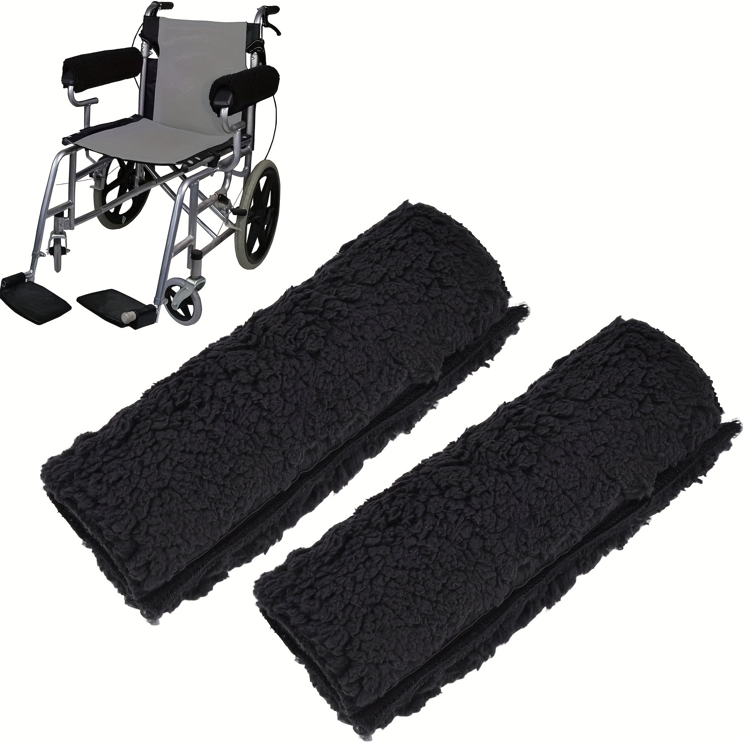  We&Life Wheelchair Armrest Pads (Pair, Red/Black, 9 inch)-Wheelchair  Cushions for Seniors & Adults, Arm Rest Padded Cover