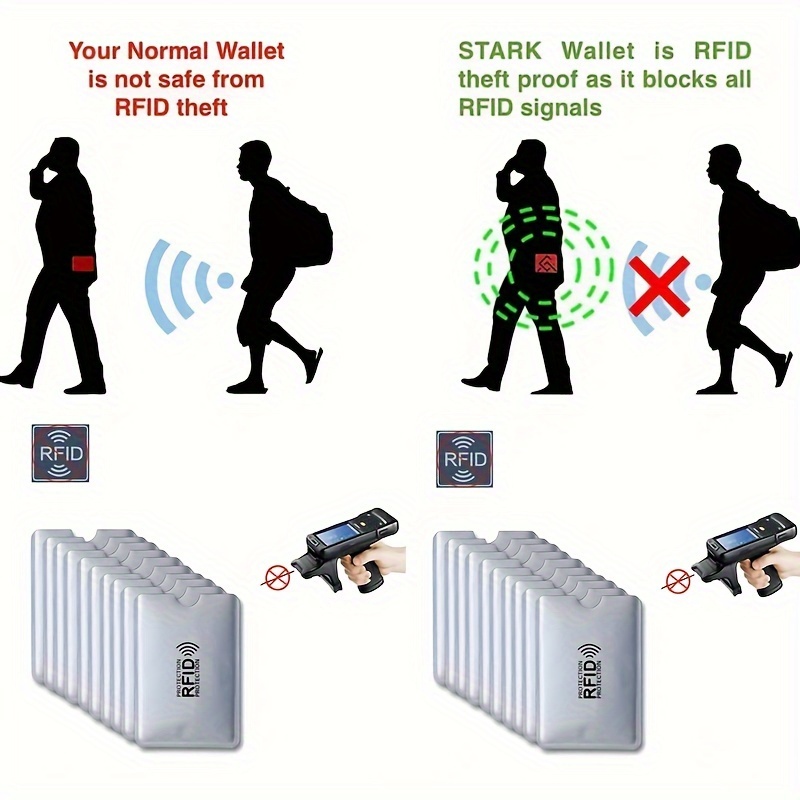 10pcs Anti-Scan Card Sleeve Credit NFC RFID Card Protector Anti-magnetic  Aluminum Foil Portable Bank