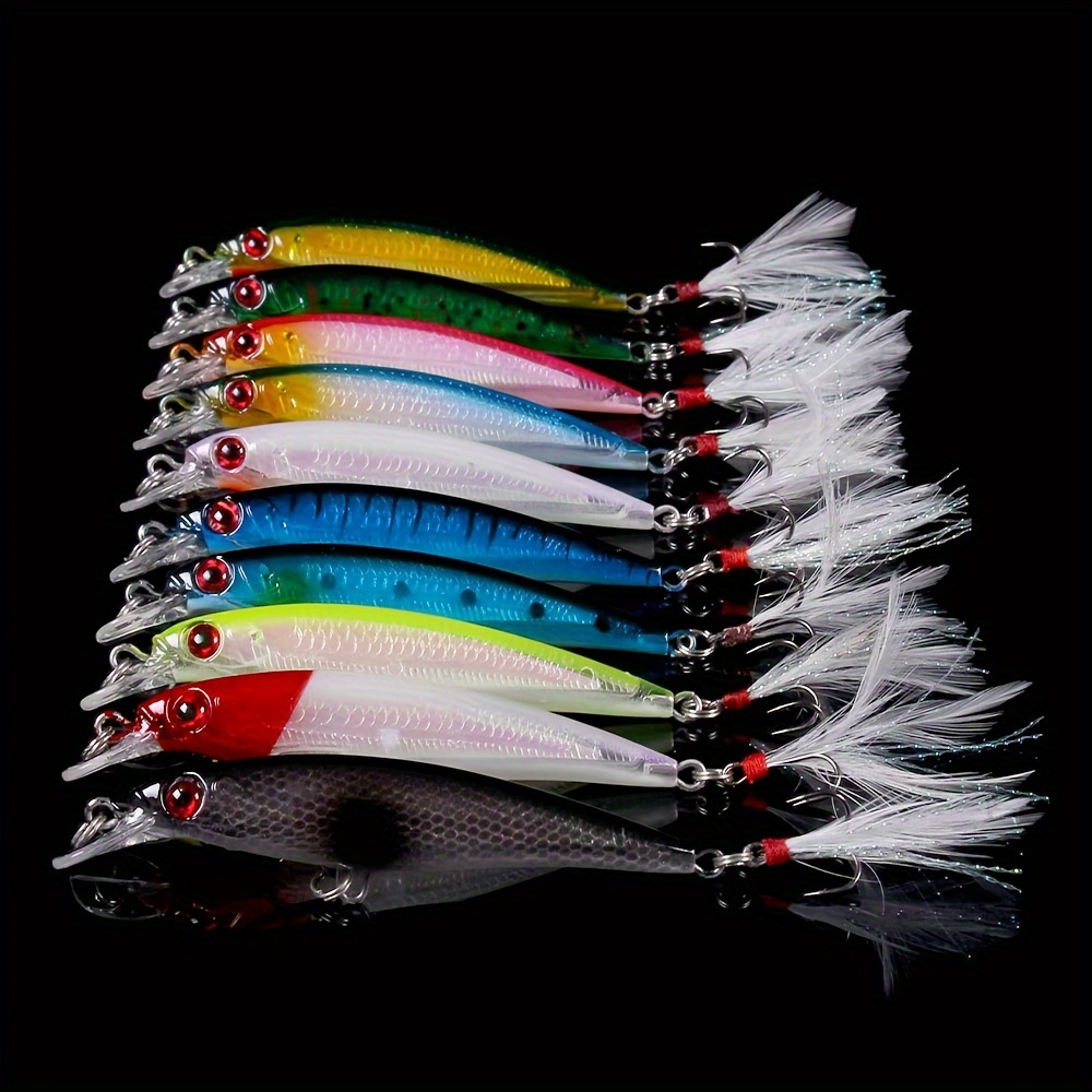 Vinayakart Fishing Colorful Lures for Bass, Multi Joint Lures with Floating  Rotating Tail Top Water Bait Slow Sinking Hard Lure for Freshwater
