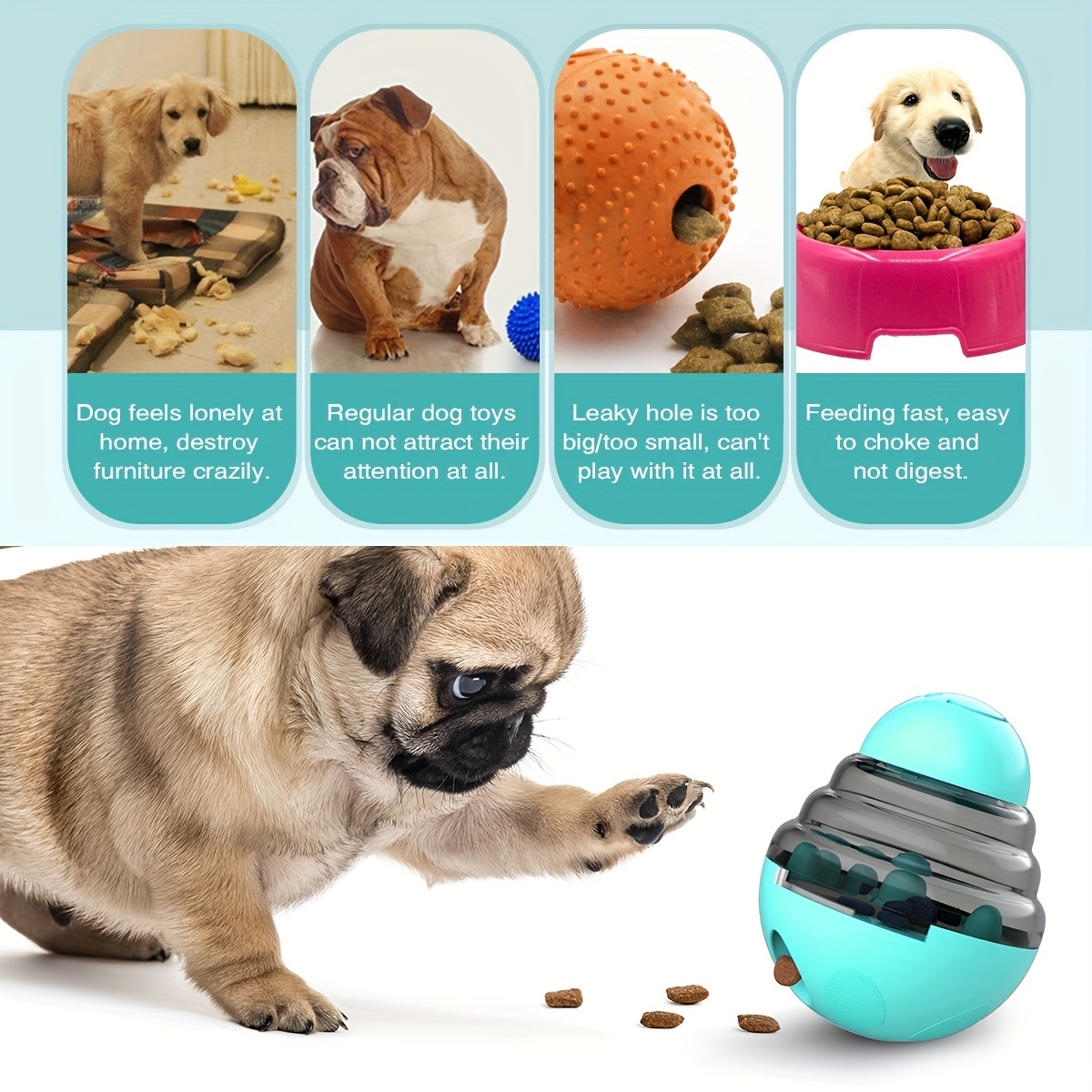 Dog Puzzle Food Dispenser Toy, Plastic Dog Turnable Toy Slow Feeder Basin  For Training Feeding Interactive Dog Toys - Temu