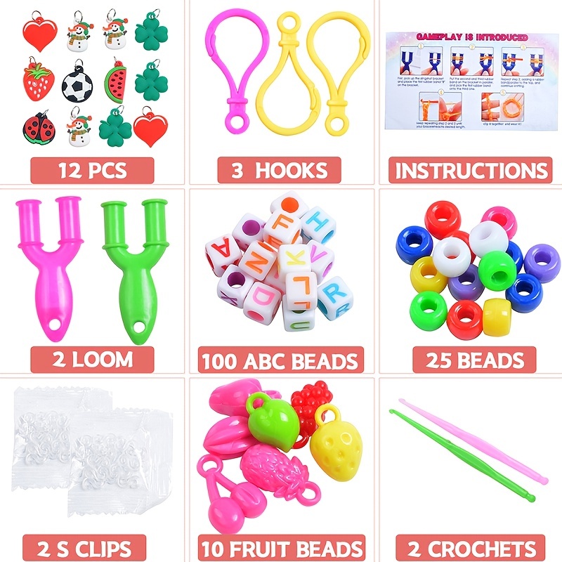 2500+ Loom Bands Kit, 30 Colors Loom Rubber Bands For Diy Refill