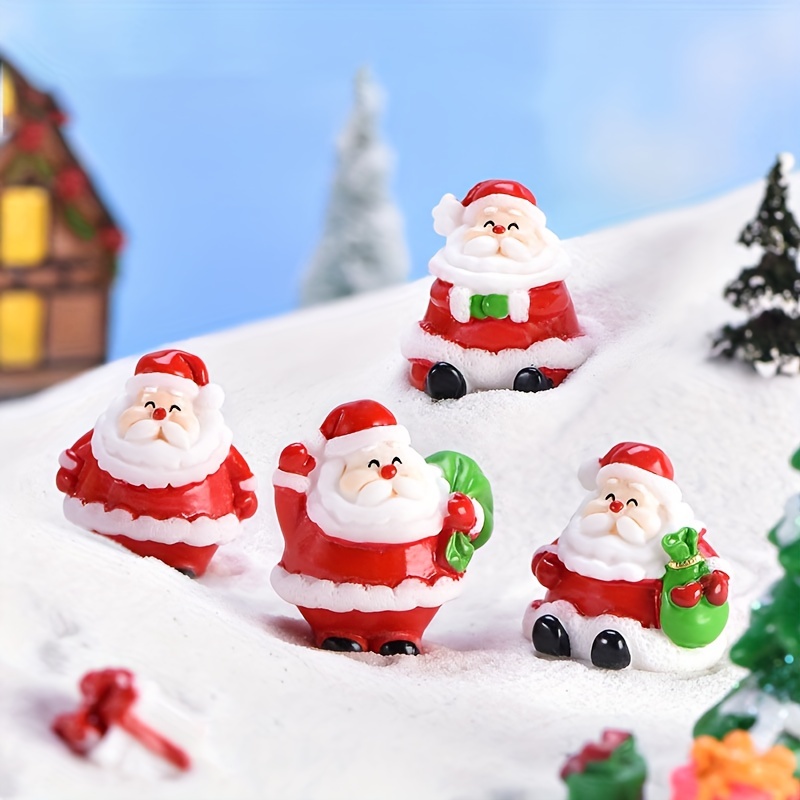 Christmas Micro Landscape Ornaments Santa Claus Cute Snowman - Temu