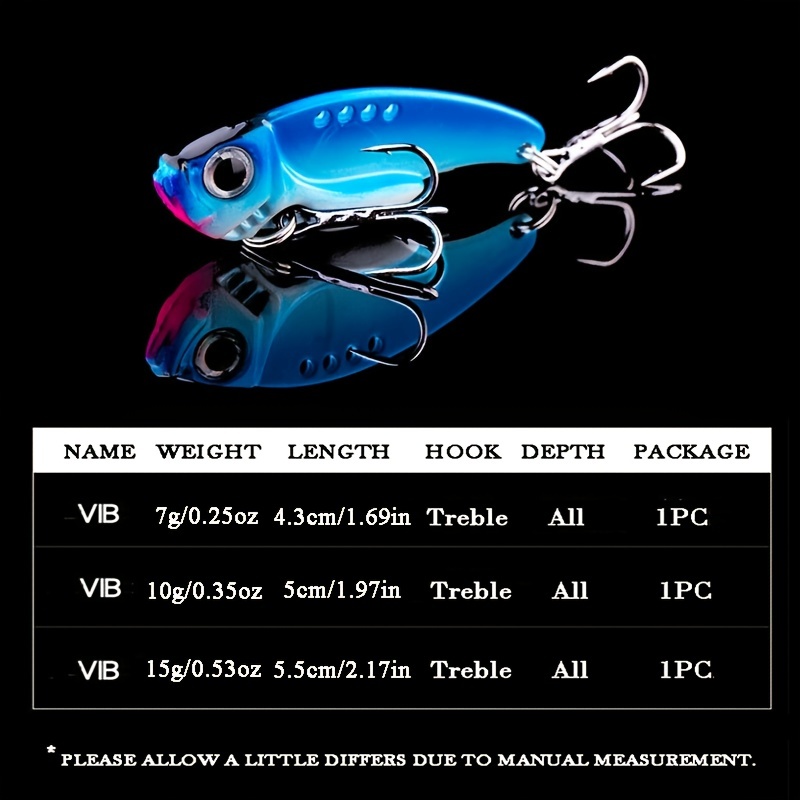 Fishing Tackle Hard Fishing Lures with Treble Hook, 10g, Pack of