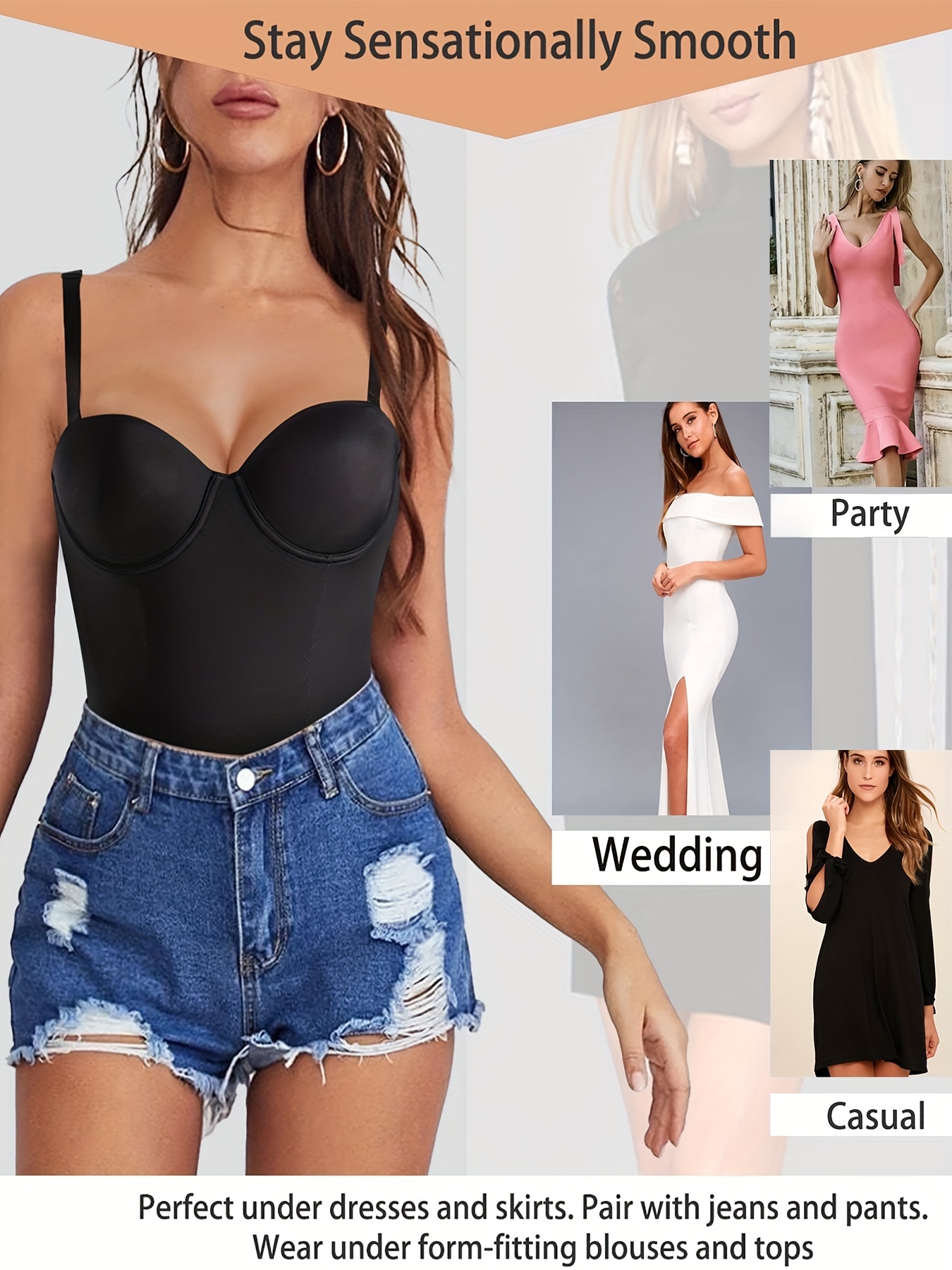 Simple Solid Slip Shaping Bodysuit Tummy Control Backless - Temu